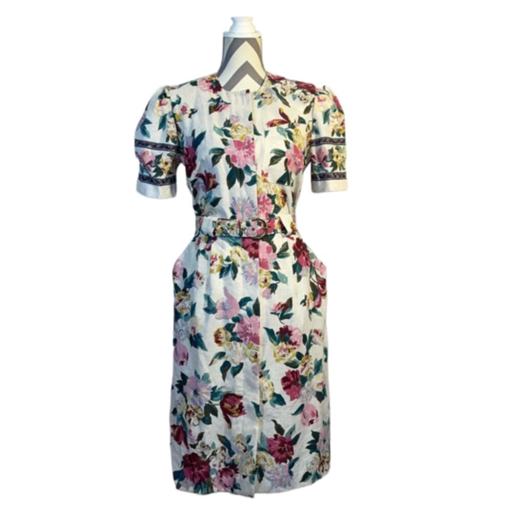 Damon Petite Vintage Union Made Floral Dress w/ Pockets & Belt Made USA Size 10